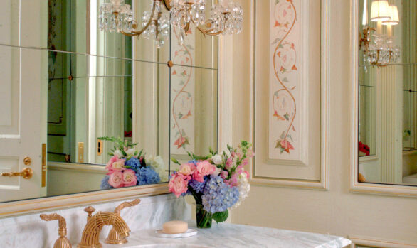 French Inspired Powder Room Wall Mural